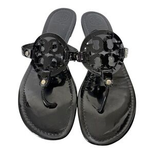 Tory Burch Women’s Black Patent Leather Thong Flip Flop Sandal Size 12 M